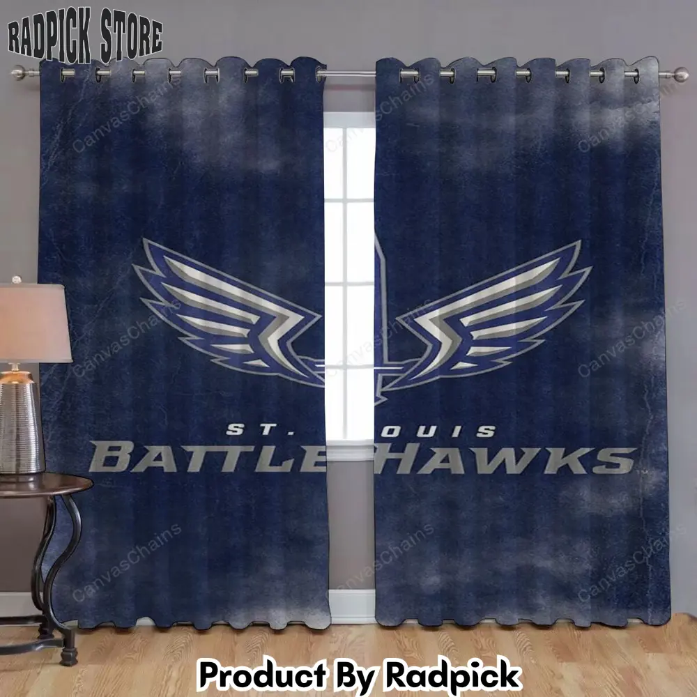Radpick xfl battlehawks window curtains battlehawks blue white curtains living room curtains for window rp8521